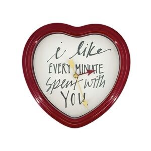Heart Wall Clock "Every Minute Spent With You" Cupid Valentine Quartz Red